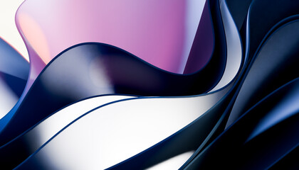 Abstract 3D Waves with Smooth Curves and Color Gradients