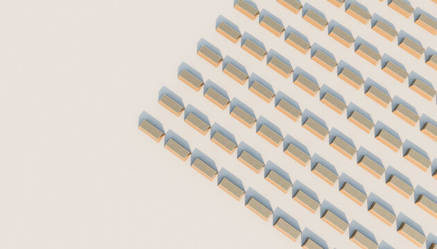 3D Render of Gold Bars in Geometric, Modern Alignment