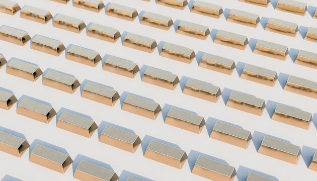 3D Render of Gold Bars, Wealth and Luxury Theme Illustration