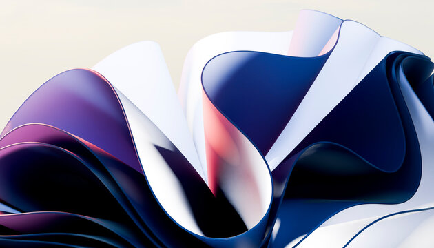 Abstract 3D Render With Flowing Shapes and Soft Hues