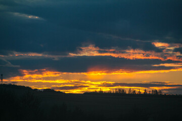 sunset in the mountains