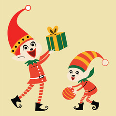 Naklejka premium Christmas Cartoon Illustration 