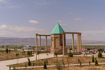 Noah's Mausoleum with Mountain and Lake View in Nakhchivan