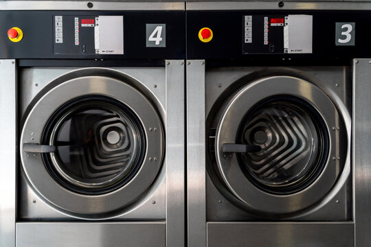 Industrial Laundry Machines in a Modern Laundry Facility