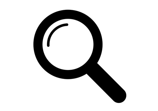 recommend clip art: Icono negro de lupa con reflejo