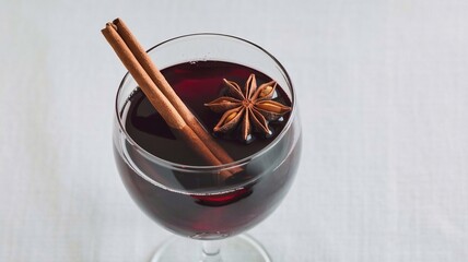 Fototapeta premium Mulled wine on a white background