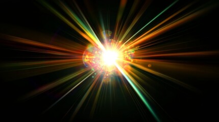 Obraz premium Abstract digital art piece that appears to be optical flare on black