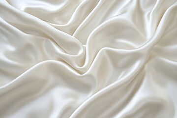 Fototapeta premium Close-up white fabric smooth elegant texture appears to Luxury cloth