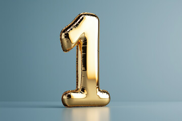 A large, shiny, solid gold number "1" stands alone, symbolizing success, achievement, or being the best.