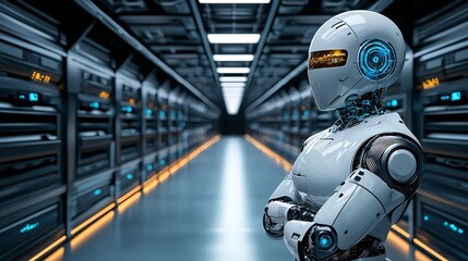 Fototapeta premium An AI-powered forex trading bot using historical data for efficient pattern recognition Stock Photo with side copy space