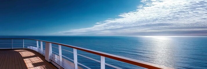 Obraz premium Beautiful view from deck cruise ship sky is Ocean with copy