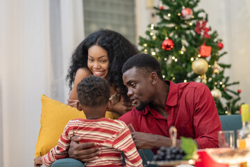Festive Black Family Christmas Gathering and Celebration