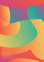 Retro Inspired Abstract Curves Gradient Design. Abstract gradient background with flowing. Subtle grainy texture adds a retro, dynamic effect vector illustration