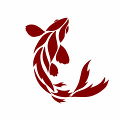 illustration vector graphic of design tribal art koi fish tattoo for printable