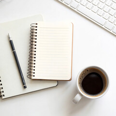 notebook and coffee