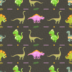 Seamless Pattern Abstract Elements Animal Dino Vector Design Style Background Illustration Texture For Prints Textiles, Clothing, Gift Wrap, Wallpaper, Pastel