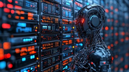 An automated trading bot using real-time data streams for accurate financial predictions Stock Photo with side copy space