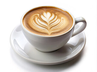 cup of coffee on white