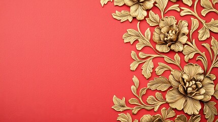 Chinese new year celebration of gold floral designs festive home decor cultural heritage vibrant atmosphere artistic perspective