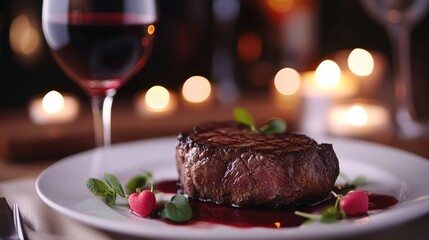 Romantic Steak Dinner for Valentine's Day Cozy Home Culinary Experience Candlelit Atmosphere Intimate Setting Elegant Indulgence