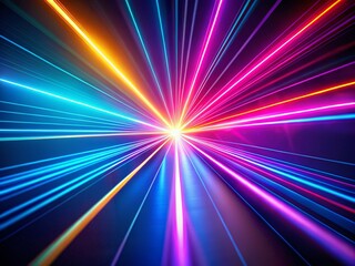Obraz premium Set of Neon Laser Beams of Light Creating Magical Illusions, Perfect for Minimalist Photography and Artistic Backgrounds to Enhance Creative Projects
