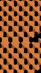 Brown Rhombus pattern hand drawn design on Blue background illustration