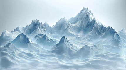 Fototapeta premium Layered Mountains with Frosty Details for New Year Theme. Generative AI