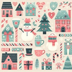Festive Christmas Design of Wrapping Paper
