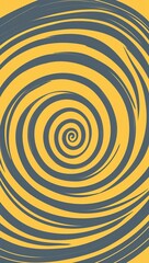 Gray Spiral pattern hand drawn design on Yellow background illustration