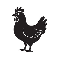 Chicken icon. Black Chicken icon on white background. Vector illustration