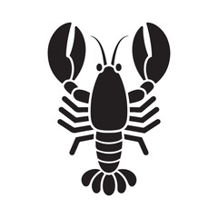 Obraz premium A black lobster with two claws icon