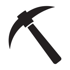 Pickaxe icon. Black Pickaxe icon on white background. Vector illustration