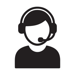 A person with a headset icon