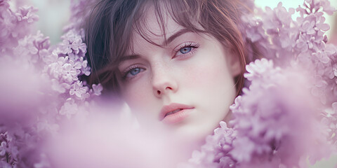 Serene Beauty Amidst Lilac Blossoms 