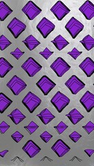 Fototapeta premium Purple Rhombus pattern hand drawn design on Silver background illustration