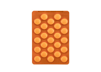 Pack of pills isolated on white background with clipping path