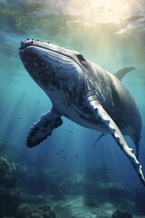 Naklejka premium whale in the sea