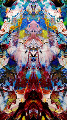 Fototapeta premium Abstract art background . Hand painting artwork on canvas .