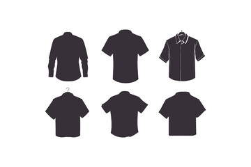 mens short sleeve shirts fashion flat sketch vector illustration