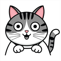 cat art Illustration Free Vector, cute cat vector