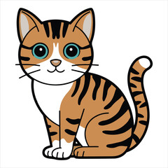 cat art Illustration Free Vector, cute cat vector