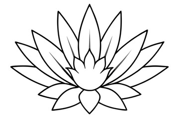 A simple Flower Burst line art vector white background