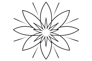 A simple Flower Burst line art vector white background