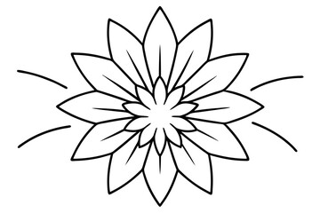 A simple Flower Burst line art vector white background