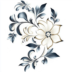 Obraz premium Flat Flowers and Leaves Illustration for Modern Graphic Designs 