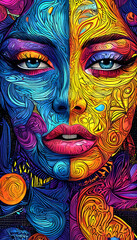 Psychedelische Abstraktion Der Magnetismus scharfer Emotionen 9х16. Hintergrund für das Design 1.