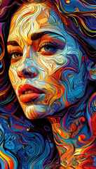 Psychedelische Abstraktion Der Magnetismus scharfer Emotionen 9х16. Hintergrund für das Design 5.