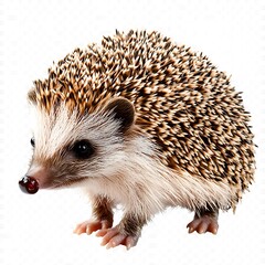 Obraz premium Hedgehog Isolated on Transparent Background, Showcasing its Unique Features, Quills, and Charming Appearance, Perfect for Wildlife and Animal-Themed Imagery