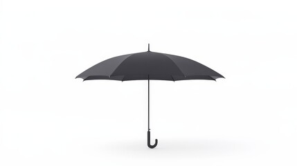 Black Umbrella on a White Background, Minimalistic Design Element