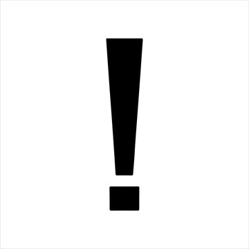 Black exclaimation point icon silhouette vector illustration design on white background.